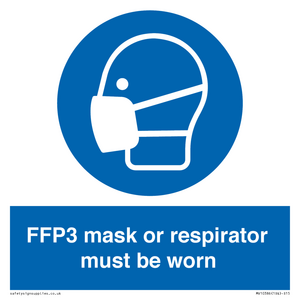 FFP3 mask or respirator must be worn
